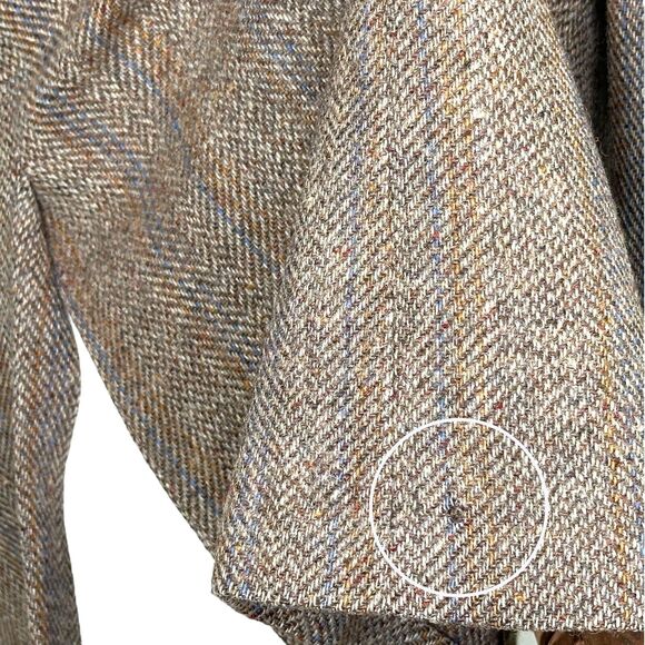 Vtg Stafford Hampshire Tweed Blazer Men 48L 48 L Brown Herringbone USA Made - Picture 9 of 9